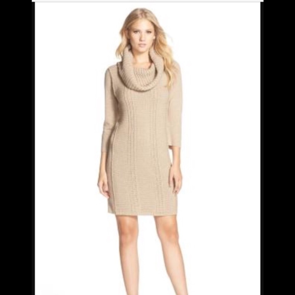 Vince Camuto Tan Sweater Dress